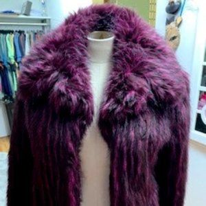 Faux fur, purple and black jacket, size 4, Hennes Collection